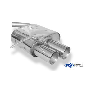 Silencieux arrière sport 100% inox 2x76mm type 10 FOX EXHAUST SYSTEMS pour BMW 118D/120D TYPE E87