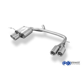 Silencieux arrière duplex sport 100% inox 2x76mm type 13 FOX EXHAUST SYSTEMS pour BMW 118D/120D TYPE E87