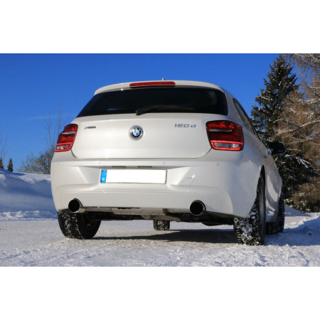 Silencieux arrière duplex (Ø80mm) sport 100% inox 1x100mm type 10 FOX EXHAUST SYSTEMS pour BMW 120D TYPE F20/F21