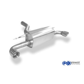 Silencieux arrière duplex (Ø80mm) sport 100% inox 1x90mm type 25 FOX EXHAUST SYSTEMS pour BMW 120D TYPE F20/F21