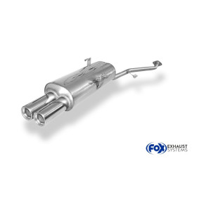 Silencieux arrière sport 100% inox 2x76mm type 13 FOX EXHAUST SYSTEMS pour BMW 316i/318i TYPE E30 (09/1987-)