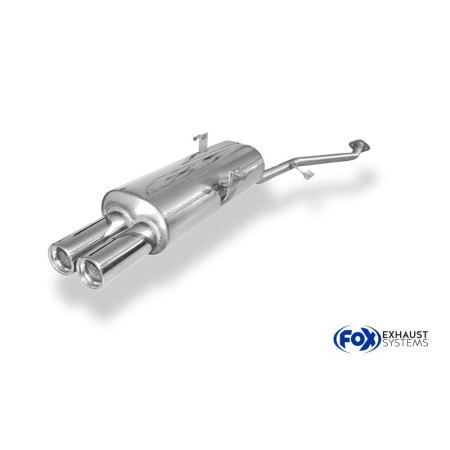 Silencieux arrière sport 100% inox 2x76mm type 13 FOX EXHAUST SYSTEMS pour BMW 316i/318i TYPE E30 (09/1987-)