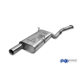 Silencieux arrière sport 100% inox 1x80mm type 25 FOX EXHAUST SYSTEMS pour BMW 316i/318i TYPE E30 (09/1987-)