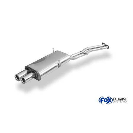 Silencieux arrière sport 100% inox 2x76mm type 13 FOX EXHAUST SYSTEMS pour BMW 320i/325i TYPE E30 (09/1987-)