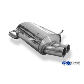 Silencieux arrière sport 100% inox 2x80mm type 10 FOX EXHAUST SYSTEMS pour BMW 316i/318ti COMPACT TYPE E36