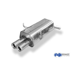 Silencieux arrière sport 100% inox 2x76mm type 13 FOX EXHAUST SYSTEMS pour BMW 316/318/320/323/325/328 TYPE E36
