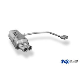 Silencieux arrière duplex sport 100% inox 2x76mm type 13 FOX EXHAUST SYSTEMS pour BMW 316/318/320/323/325/328 TYPE E36