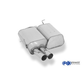 Silencieux arrière sport 100% inox 2x80mm type 10 FOX EXHAUST SYSTEMS pour BMW 316ti/318ti/325ti TYPE E46