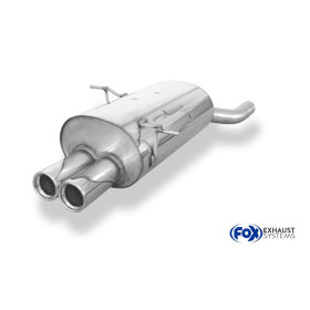 Silencieux arrière sport 100% inox 2x76mm type 13 FOX EXHAUST SYSTEMS pour BMW 320/323/328 TYPE E46 (1998-2000)