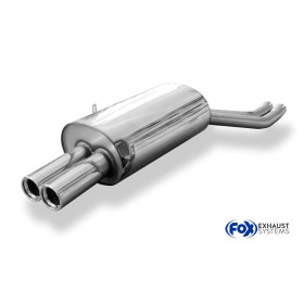 Silencieux arrière sport 100% inox 2x76mm type 13 FOX EXHAUST SYSTEMS pour BMW 320/323/325/328/330 TYPE E46