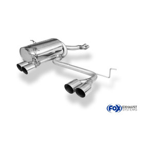 Silencieux arrière duplex sport 100% inox 2x90mm type 14 (LOOK M3) FOX EXHAUST SYSTEMS pour BMW 320/323/325/328/330 TYPE E46