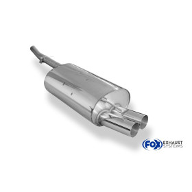 Silencieux arrière sport 100% inox 2x76mm type 10 FOX EXHAUST SYSTEMS pour BMW 320D TYPE E46
