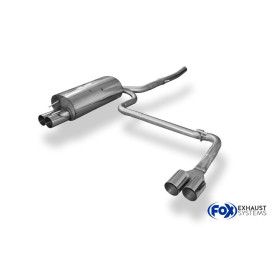Silencieux arrière duplex sport 100% inox 2x76mm type 10 FOX EXHAUST SYSTEMS pour BMW 320D TYPE E46