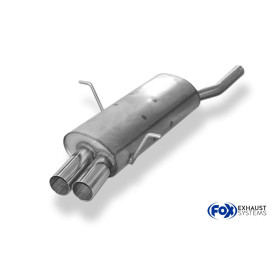 Silencieux arrière sport 100% inox 2x76mm type 10 FOX EXHAUST SYSTEMS pour BMW 316/318 TYPE E46