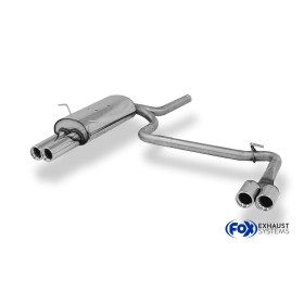 Silencieux arrière  duplex sport 100% inox 2x76mm type 13 FOX EXHAUST SYSTEMS pour BMW 316/318 TYPE E46