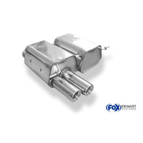 Silencieux arrière sport 100% inox 2x76mm type 13 FOX EXHAUST SYSTEMS pour BMW 318i/320i TYPE E90/E91