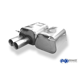 Silencieux arrière sport 100% inox 2x80mm type 24 FOX EXHAUST SYSTEMS pour BMW 330i TYPE E90/E91/E92
