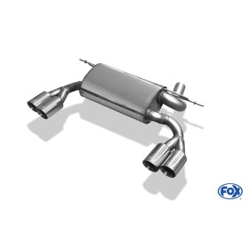 Silencieux arrière duplex sport 100% inox 2x80mm type 16 FOX EXHAUST SYSTEMS pour BMW 316d/318d/320d TYPE F30/F31
