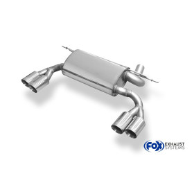 Silencieux arrière duplex sport 100% inox 2x80mm type 25 FOX EXHAUST SYSTEMS pour BMW 316d/318d/320d TYPE F30/F31