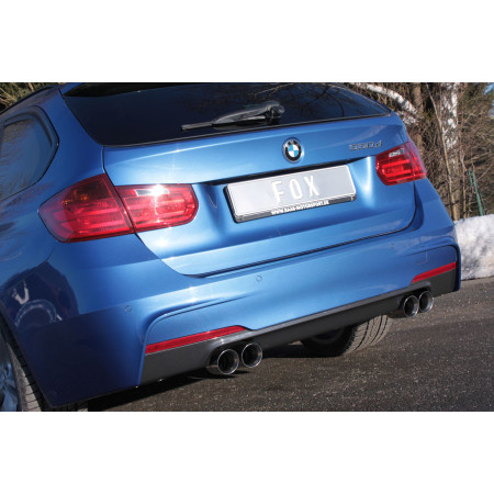 Silencieux arrière duplex sport 100% inox 2x76mm type 25 FOX EXHAUST SYSTEMS pour BMW 330d TYPE F30/F31