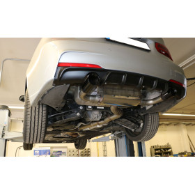 Silencieux arrière duplex sport 100% inox 1x90mm type 25 (émaillé noir) FOX EXHAUST SYSTEMS pour BMW 335d TYPE F30/F31