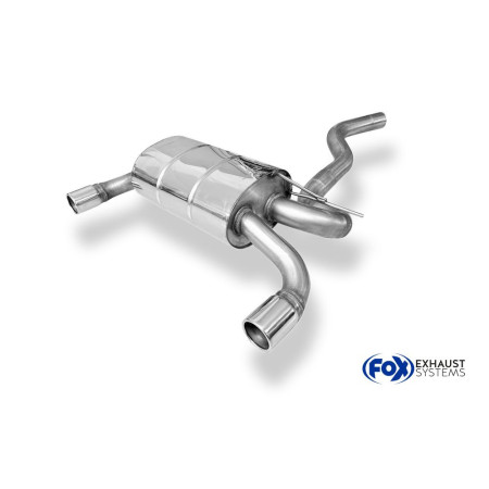 Silencieux arrière duplex sport 100% inox 1x80mm type 12 FOX EXHAUST SYSTEMS pour BMW 420i/428i TYPE F36