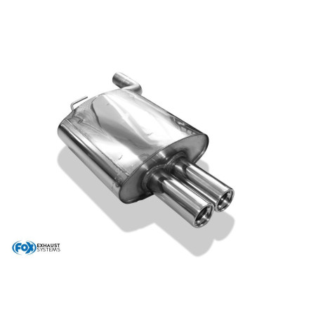 Silencieux arrière sport 100% inox 2x76mm type 13 FOX EXHAUST SYSTEMS pour BMW 520i/523i/525i/528i TYPE E34 BERLINE