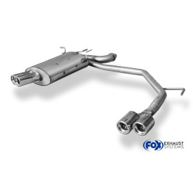Silencieux arrière duplex sport 100% inox 2x76mm type 13 FOX EXHAUST SYSTEMS pour BMW 520i/523i/525i/528i TYPE E39 BERLINE