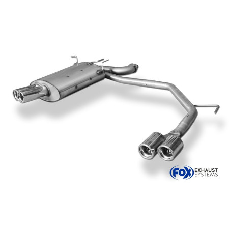 Silencieux arrière duplex sport 100% inox 2x76mm type 13 FOX EXHAUST SYSTEMS pour BMW 520i/523i/525i/528i TYPE E39 BERLINE