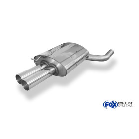 Silencieux arrière sport 100% inox 2x76mm type 10 FOX EXHAUST SYSTEMS pour BMW 520i/523i/525i/530i TYPE E60/E61