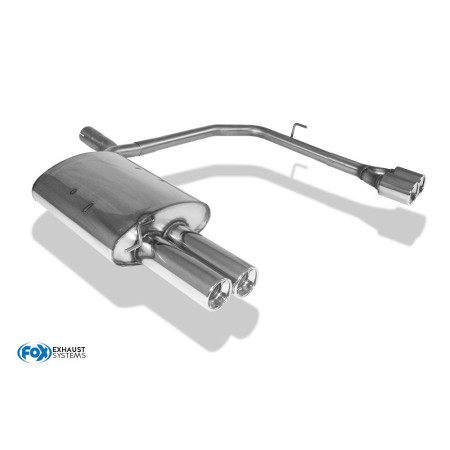 Silencieux arrière duplex sport 100% inox 2x76mm type 13 FOX EXHAUST SYSTEMS pour BMW 520i/523i/525i/530i TYPE E60/E61