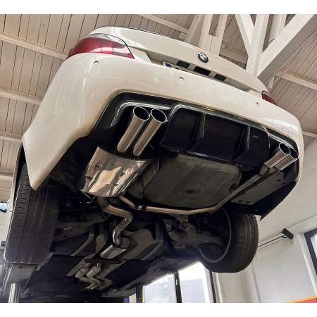 Silencieux arrière duplex sport 100% inox 2x80mm type 10 (look M5) FOX EXHAUST SYSTEMS pour BMW 520i/523i/525i/530i TYPE E60/E61