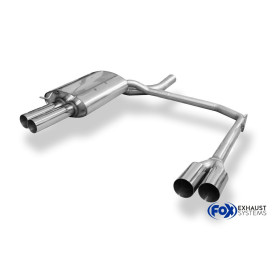 Silencieux arrière duplex sport 100% inox 2x80mm type 10 FOX EXHAUST SYSTEMS pour BMW 520d/525d/530d TYPE E60/E61