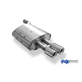 Silencieux arrière sport 100% inox 2x80mm type 13 FOX EXHAUST SYSTEMS pour BMW 535d TYPE E60/E61