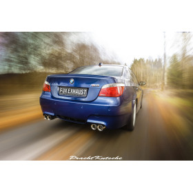 Silencieux arrière duplex sport 100% inox 2x90mm type 25 FOX EXHAUST SYSTEMS pour BMW M5 TYPE E60