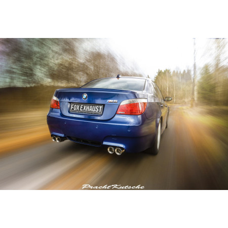 Silencieux arrière duplex sport 100% inox 2x90mm type 25 FOX EXHAUST SYSTEMS pour BMW M5 TYPE E60