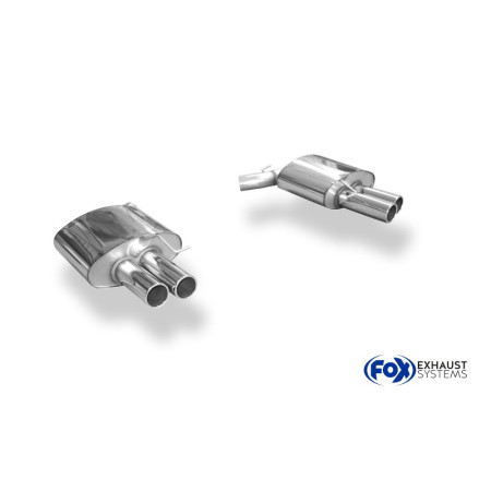 Silencieux arrière duplex sport 100% inox 2x80mm type 12 FOX EXHAUST SYSTEMS pour BMW 535i TYPE F10