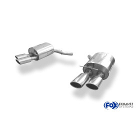 Silencieux arrière duplex sport 100% inox 2x115x85mm type 44 FOX EXHAUST SYSTEMS pour BMW 645i/650i TYPE E63/E64