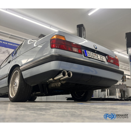 Silencieux arrière sport 100% inox 2x78x75mm type 73 FOX EXHAUST SYSTEMS pour BMW 730i/740i/740iL/750i/750iL TYPE E32