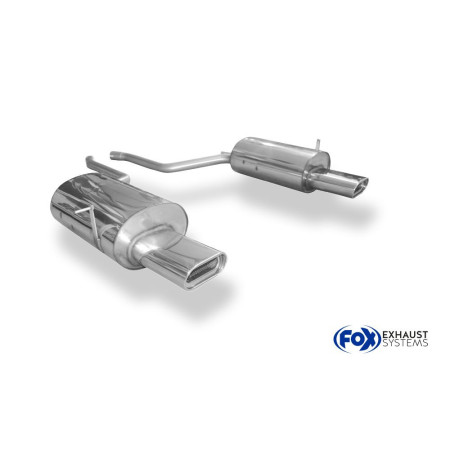 Silencieux arrière duplex sport 100% inox 1x160x80mm type 53 FOX EXHAUST SYSTEMS pour BMW 730i/735i/740i TYPE E38