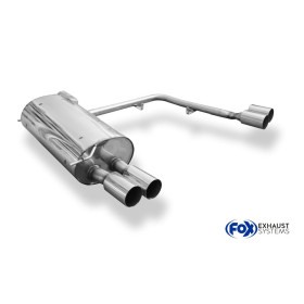 Silencieux arrière duplex sport 100% inox 2x80mm type 10 FOX EXHAUST SYSTEMS pour BMW 735i/745i TYPE E65