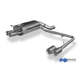 Silencieux arrière duplex sport 100% inox 2x80mm type 13 FOX EXHAUST SYSTEMS pour BMW 735i/745i TYPE E65