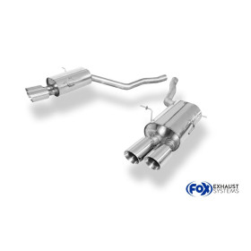Silencieux arrière duplex sport 100% inox 2x90mm type 25 FOX EXHAUST SYSTEMS pour BMW 850i TYPE E31