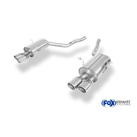 Silencieux arrière duplex sport 100% inox 2x93x79mm type 70 FOX EXHAUST SYSTEMS pour BMW 850i TYPE E31