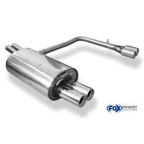 Silencieux arrière duplex sport 100% inox 2x76mm type 13 FOX EXHAUST SYSTEMS pour BMW X3 TYPE E83