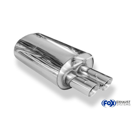 Silencieux arrière sport 100% inox 2x80mm type 25 FOX EXHAUST SYSTEMS pour BMW X3 TYPE E83