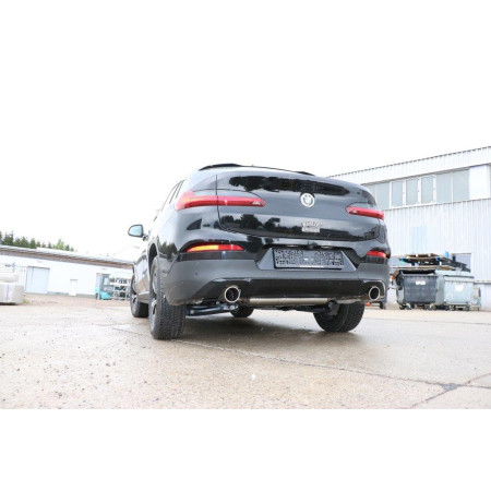 Silencieux arrière duplex sport 100% inox 1x90mm type 16 FOX EXHAUST SYSTEMS pour BMW X3 20i TYPE G01 / X4 20i TYPE G02