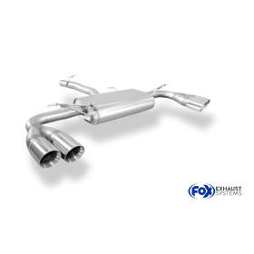Silencieux arrière duplex sport 100% inox 2x90mm type 25 FOX EXHAUST SYSTEMS pour BMW X4 TYPE F26 (sans pack M)