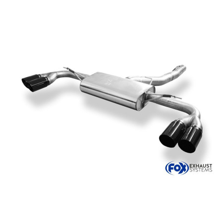 Silencieux arrière duplex sport 100% inox 2x90mm type 25 (émaillé noir) FOX EXHAUST SYSTEMS pour BMW X4 35i/35d TYPE F26 (avec p