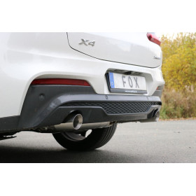 Silencieux arrière duplex sport 100% inox 1x100mm type 25 FOX EXHAUST SYSTEMS pour BMW X4 30i TYPE G02